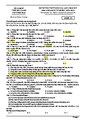 Đề thi thử THPT Quốc gia môn Hóa học lần 1 năm 2017 - Mã đề 132 - Trường THPT Nhã Nam (Có đáp án)